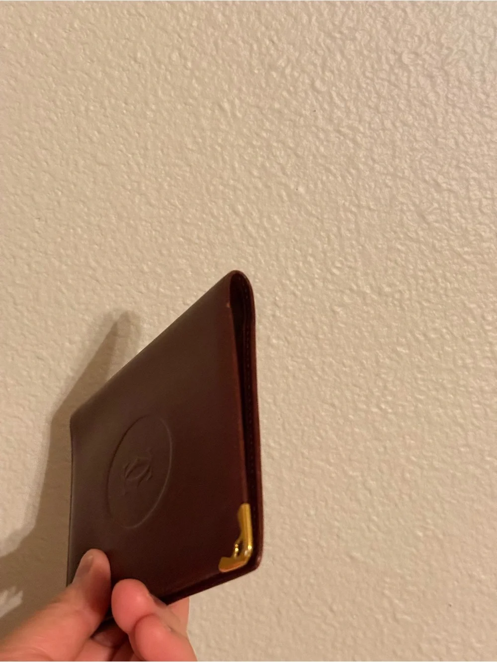 Vintage Cartier Paris Burgundy Bordeaux Red Leather Card Case Holder